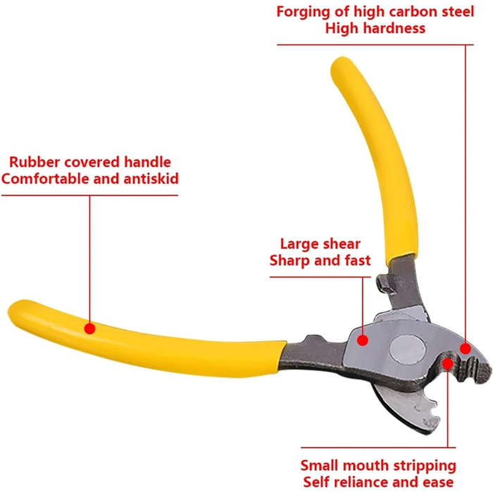 Болторіз 2 шт. 6-дюймовий кабельний різак Ручний інструмент Електричний дріт для очищення домашнього нековзної ручки плоскогубці ланцюговий різак