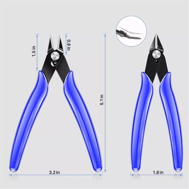 Набір плоскогубців 5 шт. , 5-дюймовий, кусачки врівень з пружиною, прецизійні кусачки, кусачки для виготовлення ювелірних виробів, кусачки для бокового різання кабельних стяжок, різнокольорові 5 кольорів з коробкою