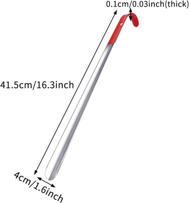 Ріжк для взуття з довгою ручкою, ергономічна форма, чоботи, взуття, ручний помічник, петля для підвішування з нержавіючої сталі, ріжк для допоміжного інструменту Shoehorn (колір B)