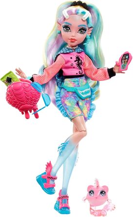 Лялька MONSTER HIGH Lagoona Blue - рожевий балахон, велосипедні шорти з батику, босоніжки на платформі, ласти, аксесуари, для дітей віком 4, HHK55