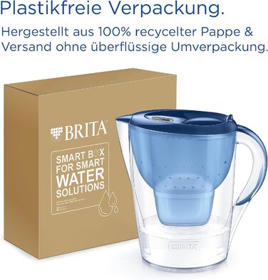 Фільтр для води BRITA Глечик-глечик Marella XL синій (3,5 л) в т.ч. картридж MAXTRA PRO All-in-1 фільтр для води для зменшення вапняного нальоту, хлору, свинцю, міді та речовин, що погіршують смак у воді Неодружений