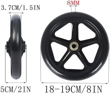 Колеса для інвалідного візка, 8-дюймове переднє колесо для інвалідів, переднє колесо для інвалідного візка, екологічно чистий матеріал ПВХ, колеса для транспортних засобів для догляду за людьми похилого віку, аксесуари для передніх коліс для електричних N