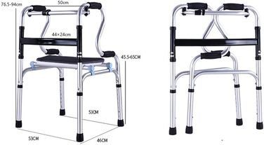 Інвалідний візок, розбірні ходунки для людей похилого віку Сидіння з колесами, нековзна палиця для інвалідів з лікарнею - це так добре з вашого боку, Safehappy
