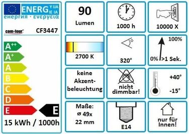 Лампа для духовки до 300C, тепло-біла лампочка для плити 15W, E14, 230V (05 шт. - 15W золотого кольору), 5 шт.