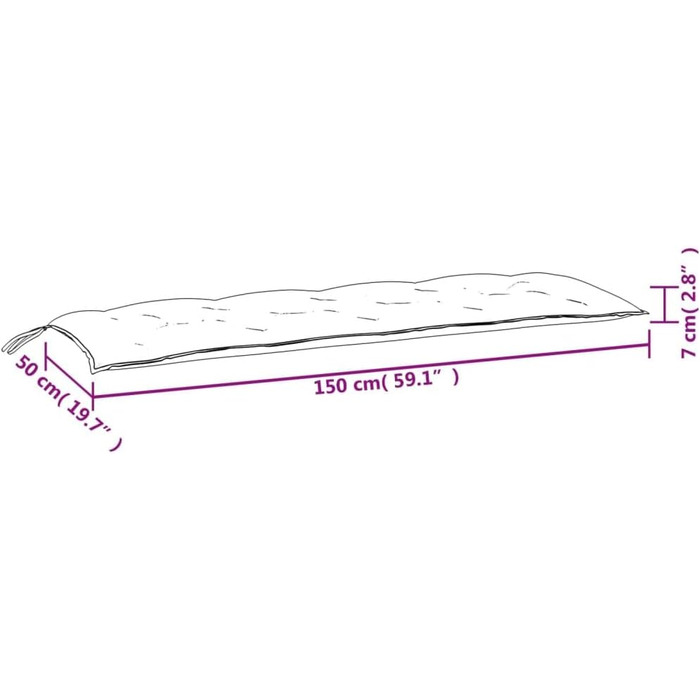 Подушка для садової лавки LAPOOH сіра 150x50x7 см Оксфордська тканина, меблі для патіо, погодостійка лава, відкрита лавка, паркова лавка, садові лавки, декоративні лавки, садові меблі - 361603
