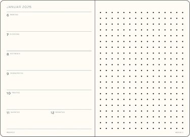 Тижневий календар і блокнот Dotted Medium (A5) 2025, Бузковий, Німецький, 1917 370536
