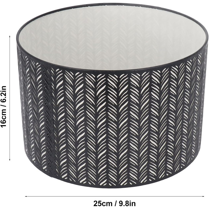 Декоративний барабанний абажур, Металевий барабанний абажур, Порожнистий візерунок, Великі абажури, Змінна кришка лампи, E27, E14 Світлий абажур для столу, Підлоги, Стельовий світильник, Чорний