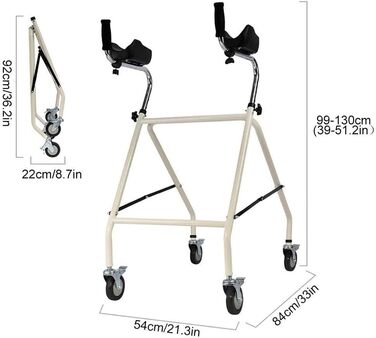 Колеса Armpit Support Pad Rollator, розбірний портативний ролик для середніх і високих людей, прикраса, 4