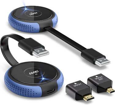 Бездротовий HDMI, бездротовий передавач і приймач HDMI 4K HDMI бездротова передача, 165 футів/50 м HDMI без кабельного потокового відео для ноутбука, камери для монітора, проектора, телевізора Blua-4