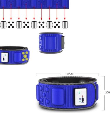 Масажний пояс для талії, електричний пояс для схуднення, професійний вібраційний пояс для тіла, масажер для живота, пояс для спалювання жиру, спалювач жиру на животі, синій