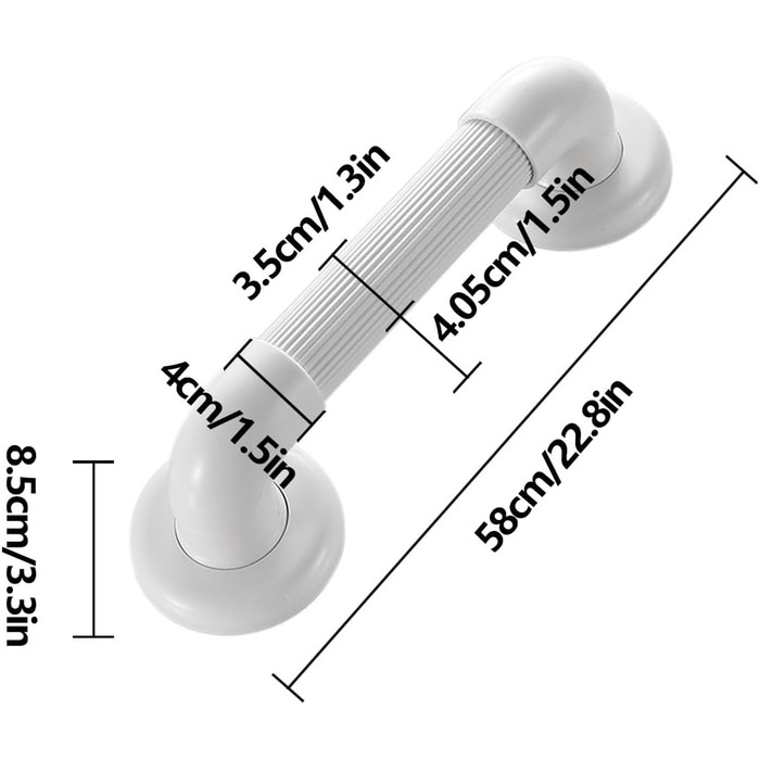 Поручні для ванни та душу, безпечні поручні для ванної кімнати з обмеженими можливостями, поручні з нержавіючої сталі, поручні для людей похилого віку, поручні (синій, 58 см/22,8 дюйма)