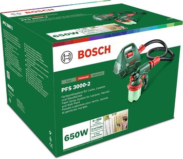 Електричний фарборозпилювач Bosch PFS 3000-2 (650 Вт, у коробці) PFS 3000 Підходить для фарбування стін