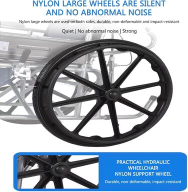 Універсальне відкидне складане крісло колісне, легкі знімні підставки для ніг і підлокітники, 18-дюймове сидіння, стандартний пристрій для пересування інвалідного візка для дорослих, для дорослих, 001