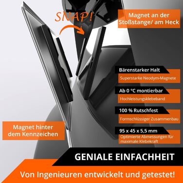 Магніт для тримача номерного знака GENMAG 2 шт. безрамковий надміцний та універсальний магніт для тримача номерного знака Атмосферостійкі магнітні тримачі номерних знаків Безрамкові тримачі номерних знаків Австрія та Німеччина на 2 номерні знаки - UNIVERS