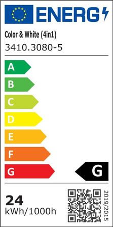 Світлодіодна стрічка iluminize RGBW 4 в 1 дуже якісна світлодіодна стрічка RGBW тепла біла (3000K) з 60 світлодіодами на метр, високо підібрана, 24В, 19.2Вт на метр (3000K IP33 рулон 5м)