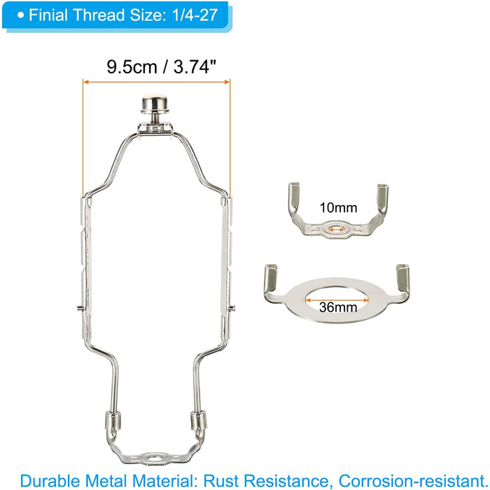 Комплект лампи Harp з регульованим хвостом абажура Кронштейн Тримач з основою освітлення 3/8 IP E26 для настільного торшера Освітлення Срібло, 8 9 10 11