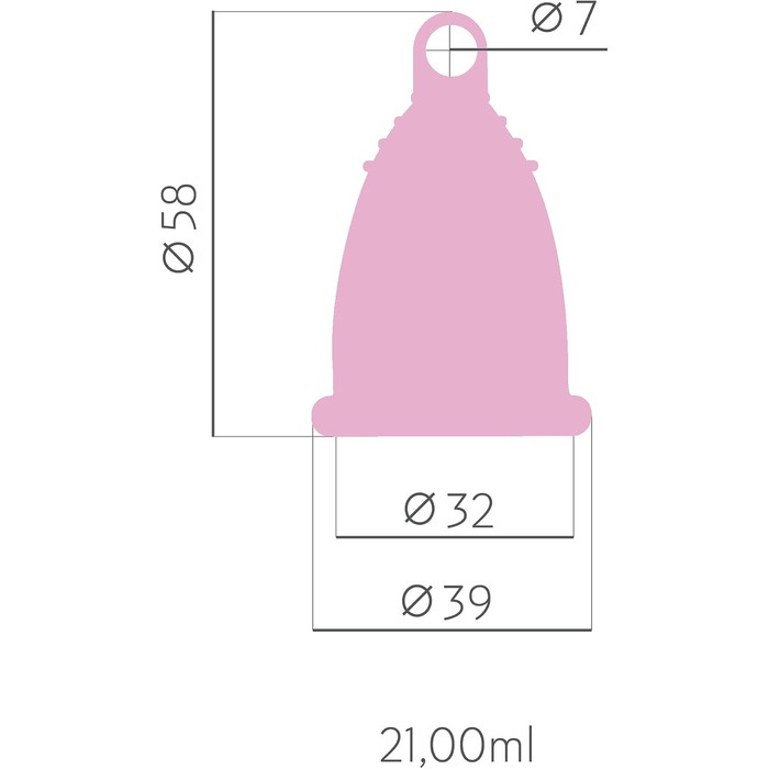 Менструальна чаша Premium - чаша для менструації, що миється, з медичного силікону - з контейнером для очищення та мішечком для зберігання з бавовни, рожева, розмір S (21 мл) рожева ука (1 упаковка)