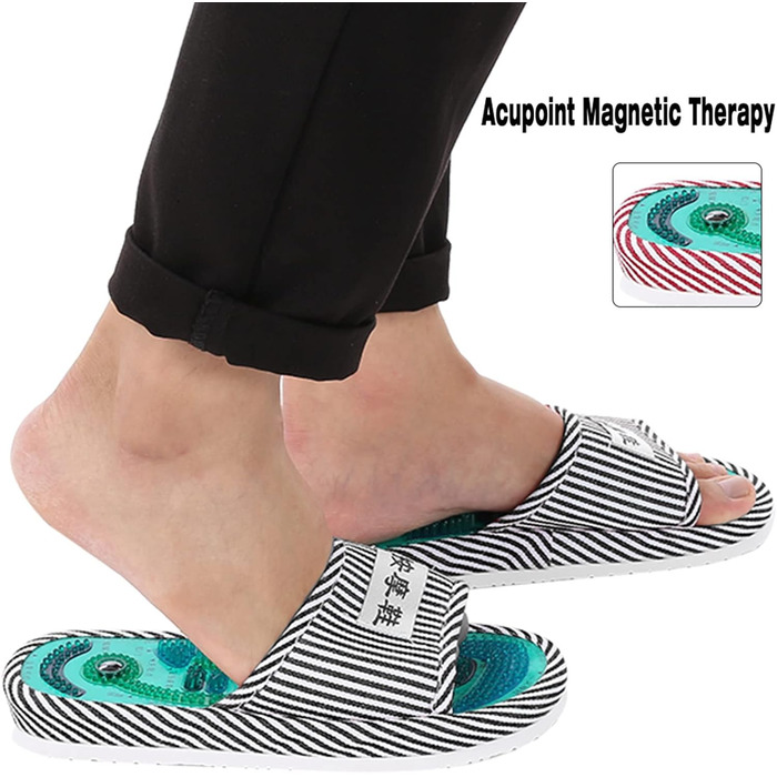 Тапочки для точкового масажу, Масажер для ніг Reflexology Тапочки Магнітотерапія Масажні тапочки для акупунктури стоп для чоловіків і жінок (чоловіки)