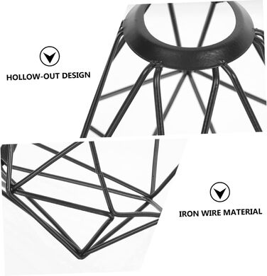И Ротанговий абажур Плетений металевий абажур Залізний кронштейн Ротанговий абажур Лампа з залізного дроту Лампа в клітку 14x13смx3 шт. Чорнийx3 шт., 3 шт.