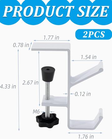 Тримач для сумочки, регульований тримач для сумки для столу, багатофункціональний гачок для сумки, тримач для гарнітури для офісних столів, навчальних столів, комп'ютерних столів Використання, 2 шт.