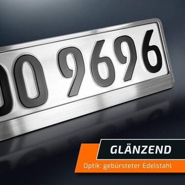 Тримач номерного знака schildEVO 2 матовий сріблястий матовий Металевий хромований вигляд Тримач номерного знака Тримач номерного знака Доставка DHL