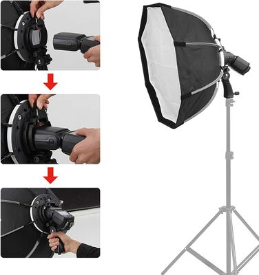 Фотографія Фото Відео Студія Softbox Flash Light Світлорозсіювач освітлення Ks65 65 см Портативний універсальний ліхтарик з перекидним спалахом Softbox для камери Верхній ліхтарик