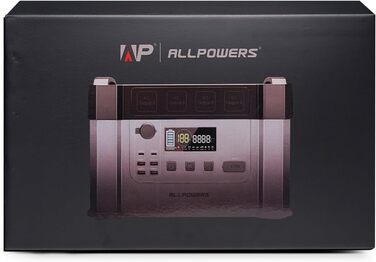 Портативна електростанція ALLPOWERS 2000 Вт (стрибок напруги 4000 Вт) Розетки змінного струму 1500 Втгод Акумулятор MPPT Сонячний генератор Мобільний акумулятор енергії для кемпінгу на автофургоні Генератор аварійного живлення своїми руками Аварійний буди