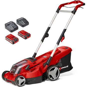 Акумуляторна газонокосарка Einhell RASARRO 36/36 Kit Power X-Change (36 В, ширина зрізу 36 см, до 400 м, травозбірник 45 л, висота зрізу 25-75 мм, вкл. 2 акумуляторні батареї 3.0 Ah Plus 2 зарядні пристрої)