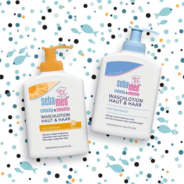 Шампунь для шкіри та волосся Sebamed Baby and Child Wash Lotion 3 упаковки, м'яко очищає ніжну дитячу шкіру, навіть при сухості та подразненні, шампунь і гель для душу, 200 мл (3 шт. в упаковці) 3 упаковки, 3 x 200 мл