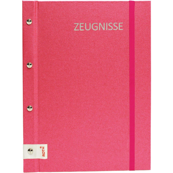 Папка для сертифікатів ROTH Metallium з кріпильними гвинтами - - з 12 прозорими рукавами формату А4, що розширюються (рожеві)