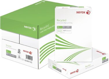 Перероблений папір Xerox 003R91165 - DIN A4 80 г/м - Копіювальний папір для лазерних принтерів і копіювальних апаратів - виготовлений зі 100 переробленого паперу - 1 коробка, 5 упаковок, 2 500 аркушів, 1 коробка