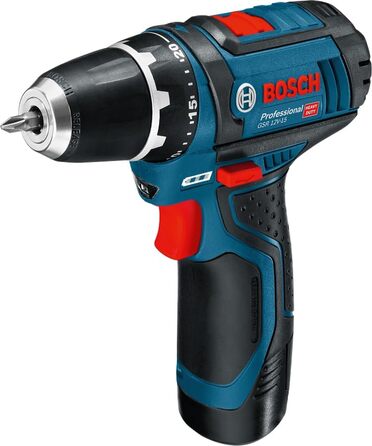 Акумуляторний шуруповерт Bosch Professional 12V, 2 акумулятори 2.0 Агод, зарядний пристрій, набір аксесуарів 39 предметів, сумка