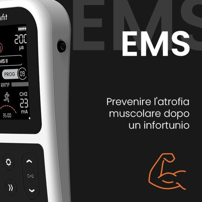 Режим TensCare Unifit TENS, EMS & Massage Mode сприяє зняттю болю, реабілітації м'язів, розслабленню м'язів та спортивним тренуванням