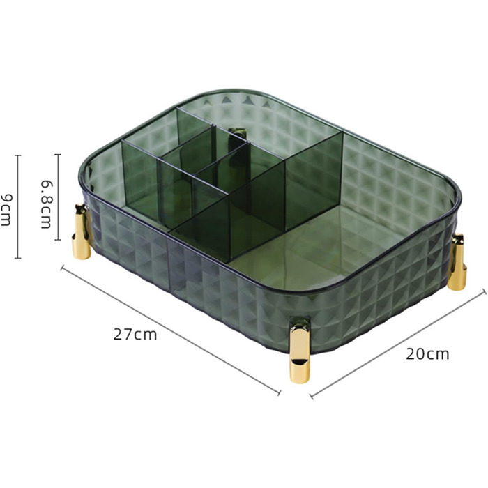 Прозора коробка для зберігання косметики, багатофункціональний органайзер, тримач для косметики, аксесуари для підлітків, дівчаток, губні помади, блиск для губ, прозора коробка для зберігання макіяжу зелена