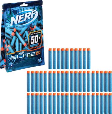 Дротиків - 50 дротиків Nerf Elite 2.0 - сумісні з усіма бластерами Nerf, які використовують дротики Elite, 2.0 50