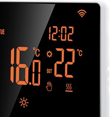 Цифрові програмовані термостати, кімнатний термостат, ME81H AC 230V WIFI Smart Thermostat, 16A, помаранчева задня біла преса РК-дисплей Інтелектуальний термостат Термостат теплої підлоги для термостата