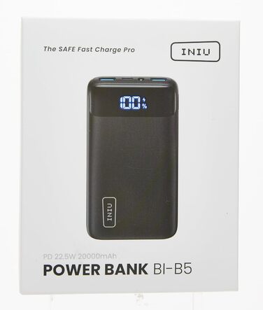 Вт Powerbank маленький, але потужний 20000 мАг (USB C вхід і вихід), PD 3.0 QC 4.0 зовнішні акумулятори для мобільних телефонів зі світлодіодним дисплеєм, сумісний з iPhone 16 15 14 13 12 Pro Max Samsung iPad Huawei чорний, 22,5