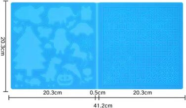 Шаблони для 3D ручок, силіконовий килимок для 3D ручок, килимок для аксесуарів для 3D ручок для дітей, дорослих і початківців для 3D принтера, килимок для малювання під трафарет 3D ручки, 41,2 * 20,3 * 2,5 см, синій