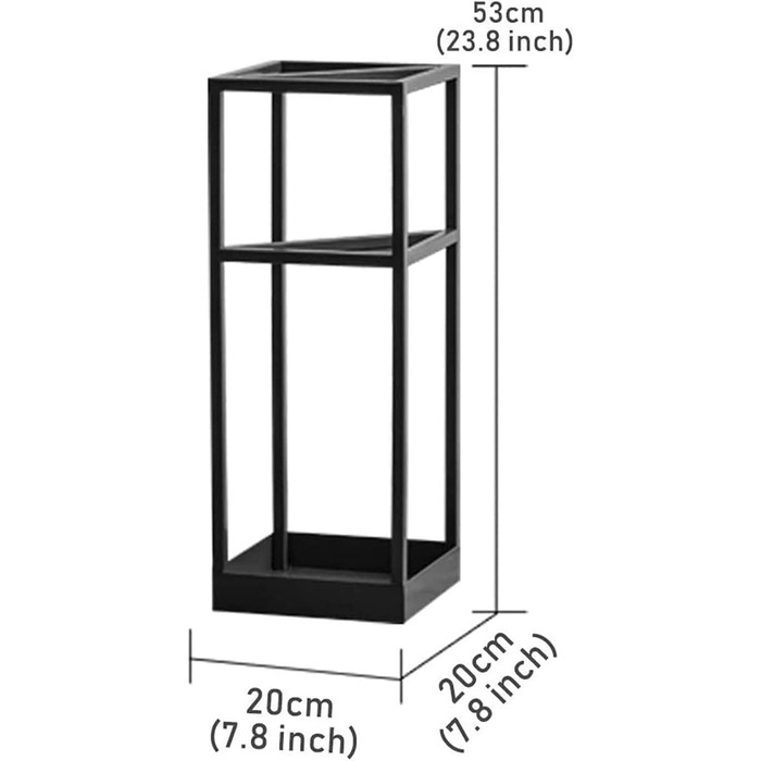 Загальна підставка для парасольки, тримач для парасольки, металева підставка для парасольки з піддоном для крапель, квадратна підставка для парасольки, окремо стоячий тримач для парасольки для передпокою, домашній офіс, підставка для парасольки, чорна 20 