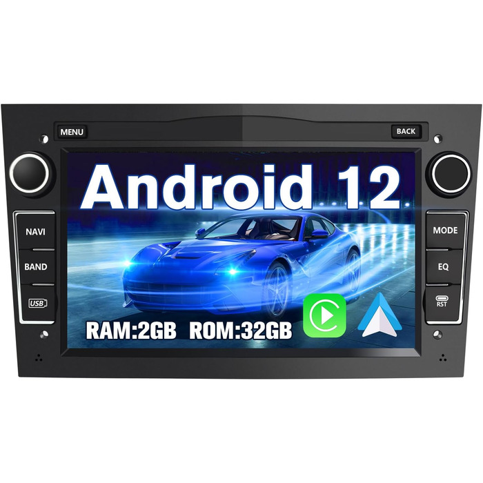 Автомобільна стереосистема AWESAFE Android 12 для Opel 2 DIN Radio з Navi, Carplay підтримує DAB WiFi Bluetooth MirrorLink 7-дюймовий екран FM-радіо - чорний Android Black 232 ГБ