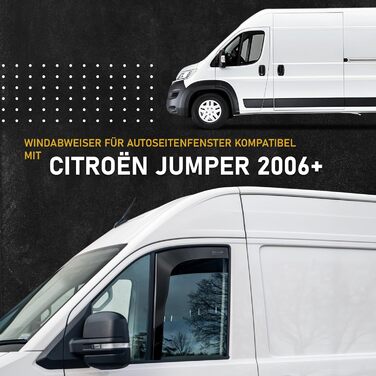 Сумісний з вітровим дефлектором бічного скла Citroen Jumper 2006 Спереду 2 шт. Дефлектор дощу, дефлектор вітру, тонований, обтічний Простота монтажу Захист від вітру та дощу