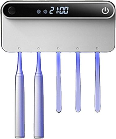 Ультрафіолетовий інтелектуальний стерилізатор для сушіння зубної щітки Настінна індукційна підставка для зубної щітки для людського тіла без перфорації, білий