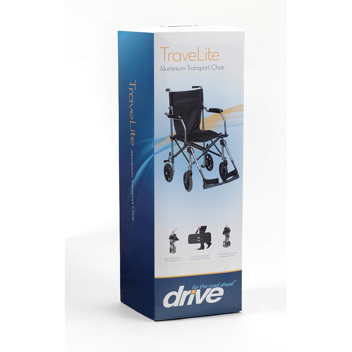 Інвалідний візок Drive Medical TC005 Travelite з алюмінію, 46 см