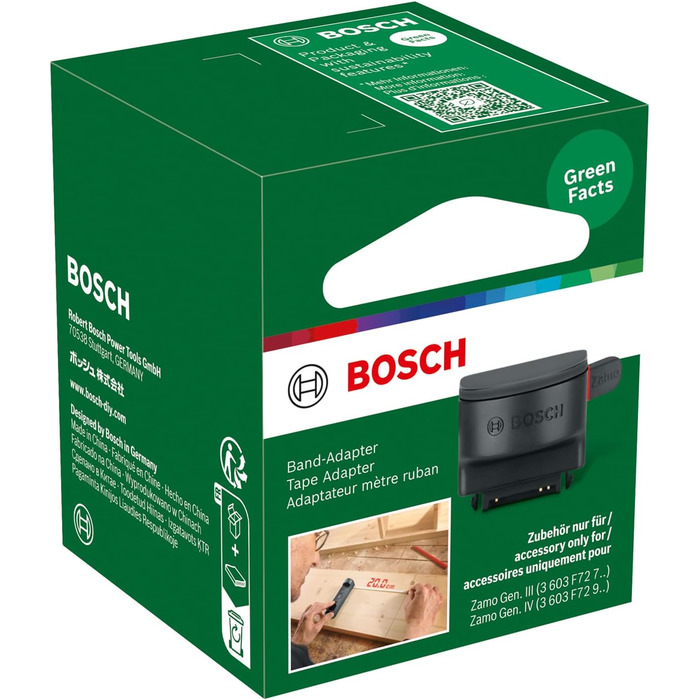 Лазерний вимірювальний прилад Bosch Zamo Tape Adapter (аксесуар для Zamo 4-го покоління, для точного вимірювання коротких відстаней і окремо розташованих об'єктів, в коробці)