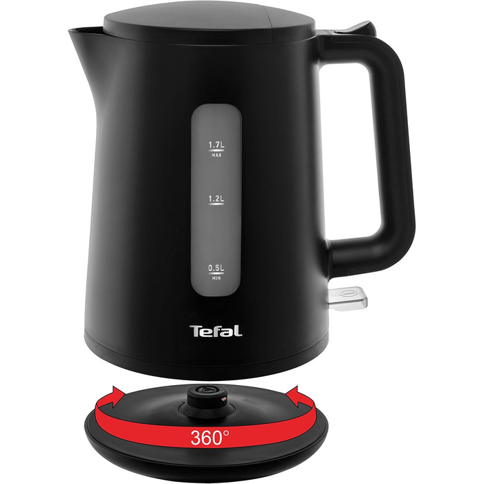 Чайник Tefal KO2008 Principio Select 2400 Вт Резервуар для води 1,7 л Автоматичний вимикач Фільтр проти накипу чорний матовий сингл