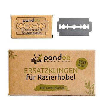 Леза бритви pandoo - Набір зі 100 Безпечні леза для бритви Економ набір Преміальні леза для безпечних бритв і прямих бритв Змінні леза, леза для бритви, двосторонні змінні леза з нержавіючої сталі