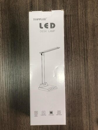 Настільна лампа LED Dimmable - настільна лампа бездротова з акумуляторною батареєю 2500 мАг, 5 кольорів і 10 рівнів яскравості, USB-порт для зарядки, офісна лампа Світлодіодна настільна лампа для дітей Офіс, чорний