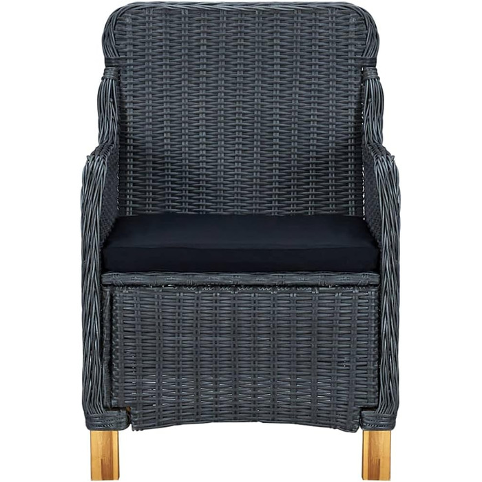 Садові стільці з подушками 2 шт. Poly Rattan Dark Grey