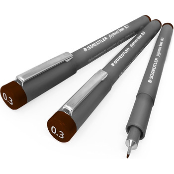 Пігментний лайнер Staedtler 308 Fineliner 0,3 мм 3 упаковки коричневий