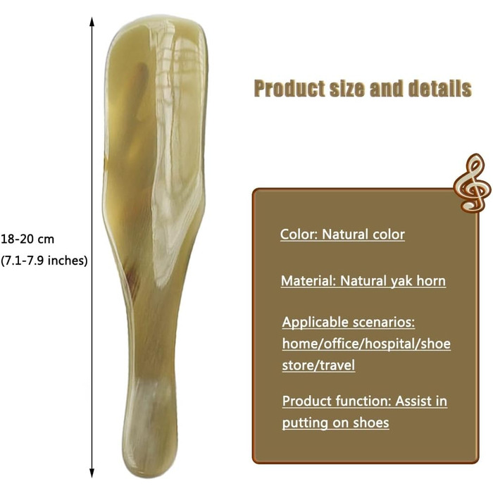 Портативний ріг для взуття з короткою ручкою, практичний для людей з болем у спині, взуттєвий гаджет, маленький і тонкий для подорожей Підйомник взуття (колір натуральний колір*2, розмір 18-20 см) Натуральний колір*3